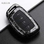 Car Key Cover Compatible with Hyundai Tucson Santa Fe Rena Sonata Elantra Creta ix35 ix45 i10 i30 i40 – Carbon Fiber Style