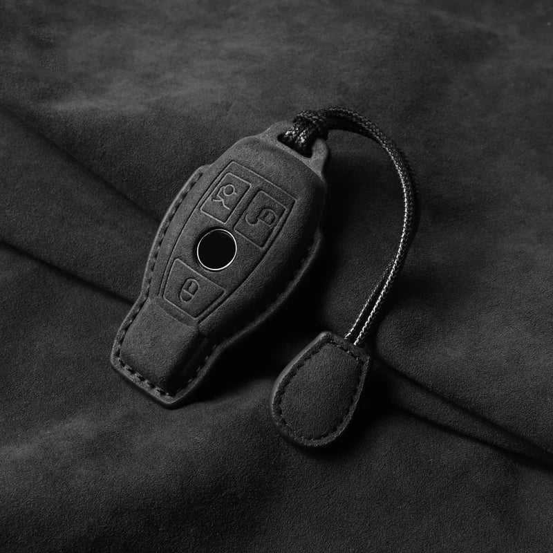 Suede Keyless Key Cover for Mercedes-Benz A-Class, B-Class, C-Class, E-Class, GLS, GLA, GLK, GLC, CLS, CLA, W204, W205, W212, W463, W176