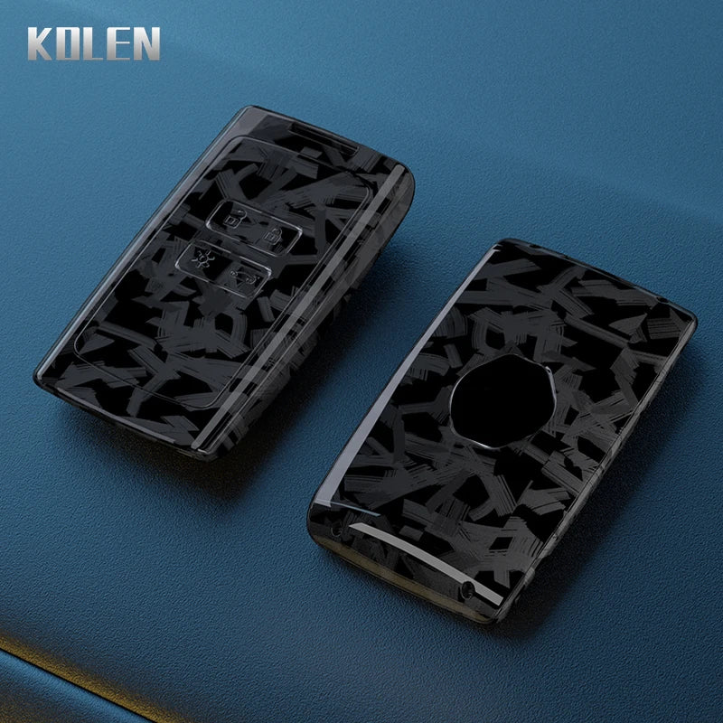 Car Key Cover Compatible with Renault Koleos Captur Kadjar Megane Clio Scenic Talisman Arkana Zoe; Dacia Sandero – Carbon Fiber Style