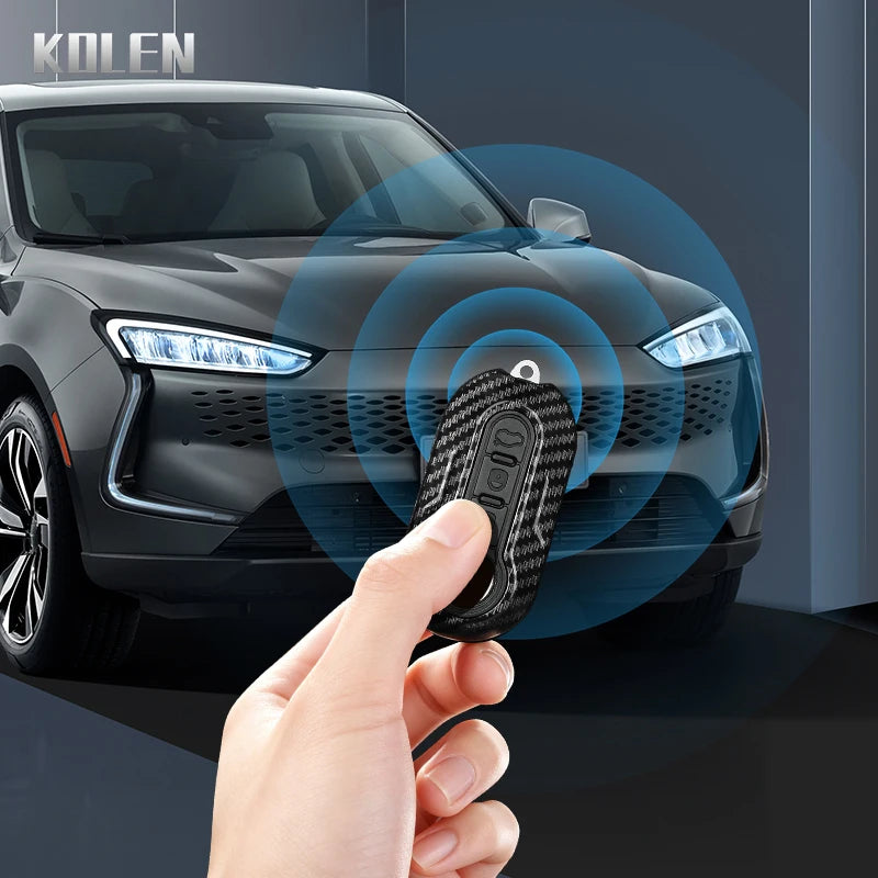 Car Key Cover Compatible with Fiat 500 Ducato Punto Panda; Lancia Musa; Citroen Jumper; Peugeot Boxer – Carbon Fiber Style