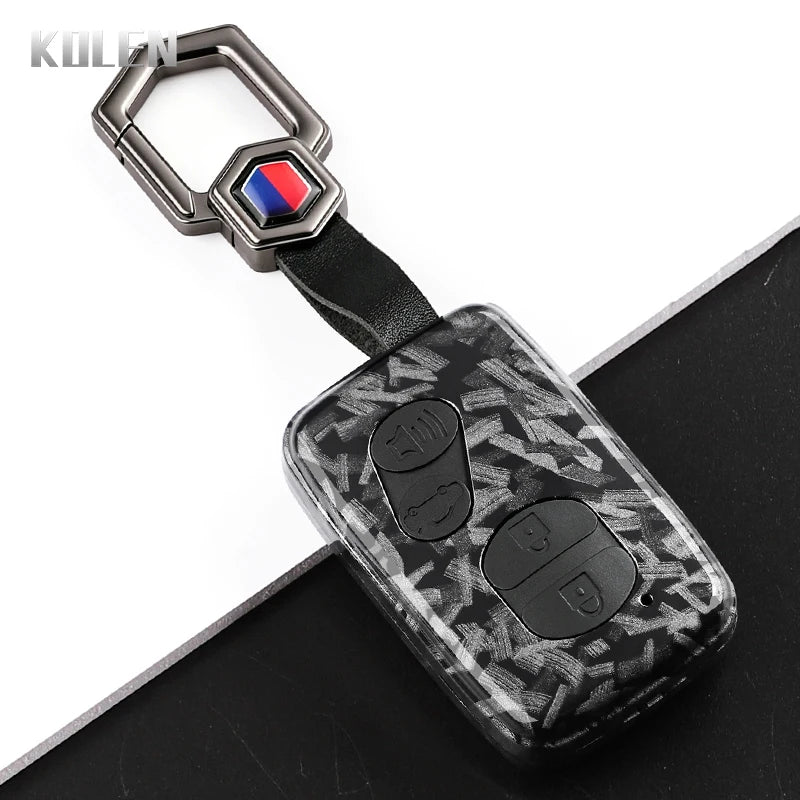 Car Key Cover Compatible with Toyota Aqua RAV4 Land Cruiser Camry Prado Corolla Prius – Carbon Fiber Style