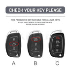 Car Key Cover Compatible with Hyundai ix35 ix45 ix25 i10 i20 i30 HB20 Sonata Verna Solaris Santa Elantra Mistra – Carbon Fiber Style