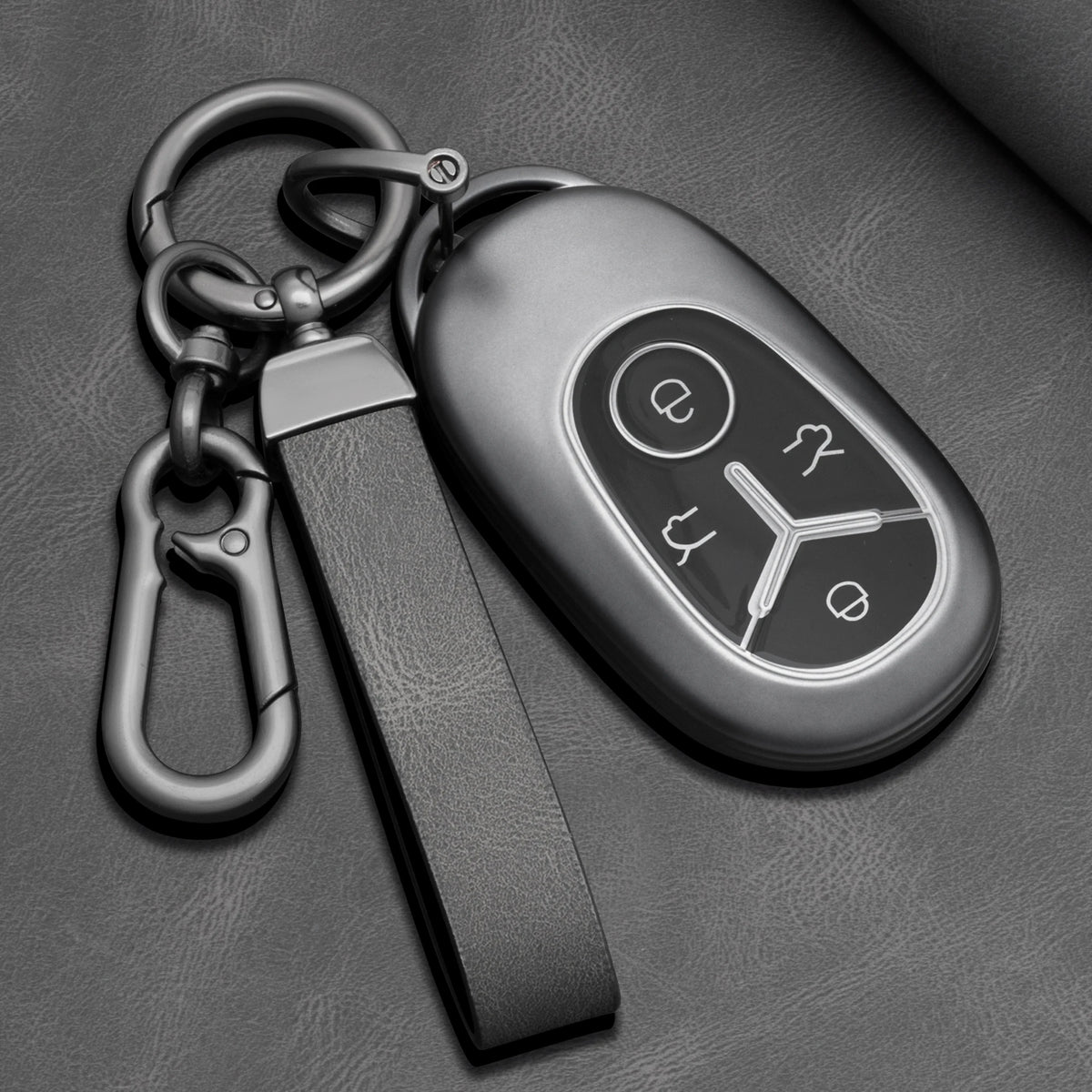Premium TPU Car Key Fob Cover for Geely Geome Xingyuan & Geometry – 2025–2026 – Gray