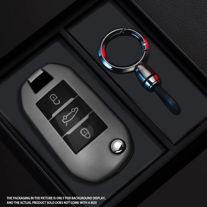 Black Warrior-Style TPU Car Key Fob Cover for Peugeot 208, 308, 408, 508, 2008, 3008, 4008 & 5008; Citroen C3, C4 Cactus, C6 & C8