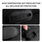 Suede Remote Key Fob Case Compatible with Porsche 958, Macan, 911, Panamera, 996, 991, Boxster, 987, 997, 2019, 2020