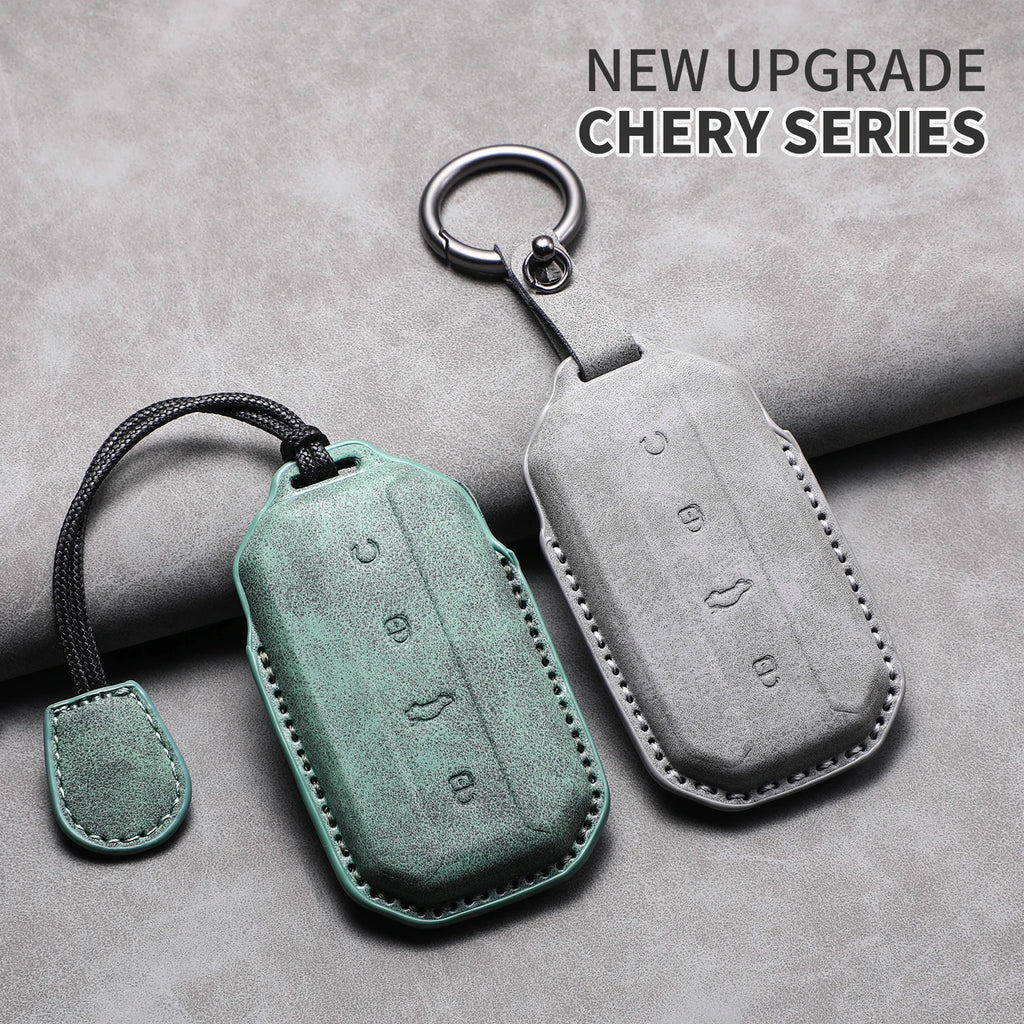 Leather Remote Key Fob Cover Compatible with Chery Jaecoo J7, J5, 2025, 2026