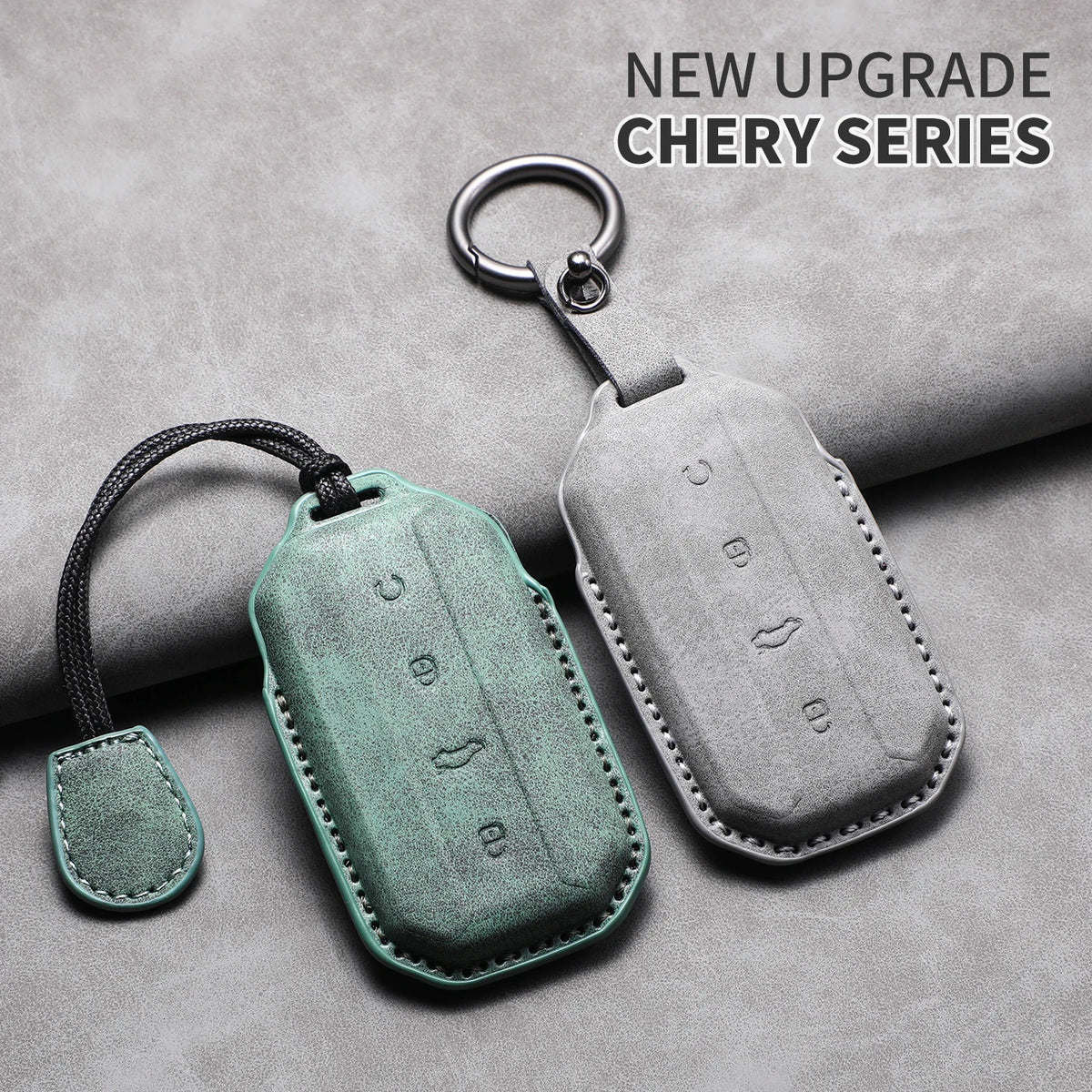Leather Remote Key Fob Cover Compatible with Chery Jaecoo J7, J5, 2025, 2026