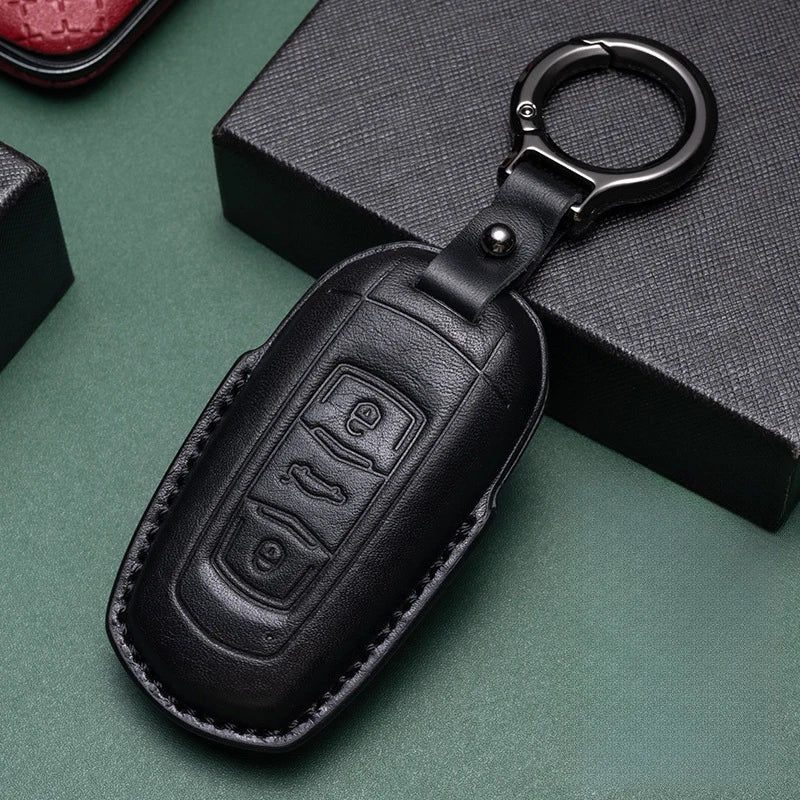Genuine Leather Car Key Cover Compatible with Geely Galaxy L7, 24, L6 MAX, 1.5T, Plus, AIR, PRO, Galaxy L7max, E8, E5