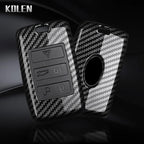 Car Key Cover Compatible with Land Rover Range Rover Sport Evoque Velar Discovery Defender; Jaguar XE E-PACE XF – Carbon Fiber Style