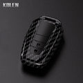 Car Key Cover Compatible with Toyota Prius Camry Corolla CHR C-HR RAV4 Land Cruiser Prado – Carbon Fiber Style