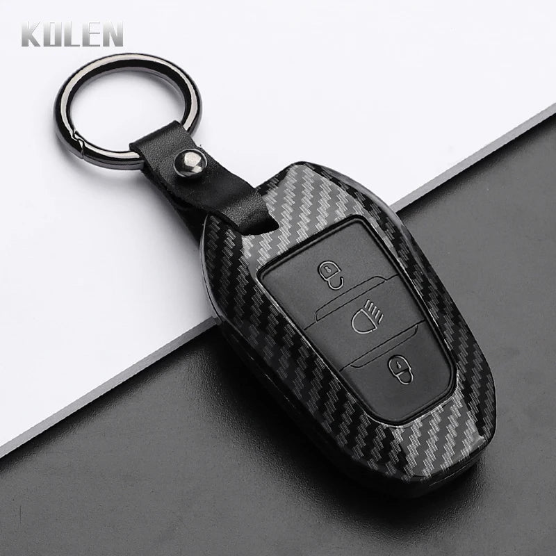 Car Key Cover Compatible with Peugeot 2008 3008 4008 5008 308 408 508; Citroen C1 C2 C4 C6 C3-XR Picasso Grand DS3 DS5 – Carbon Fiber Style
