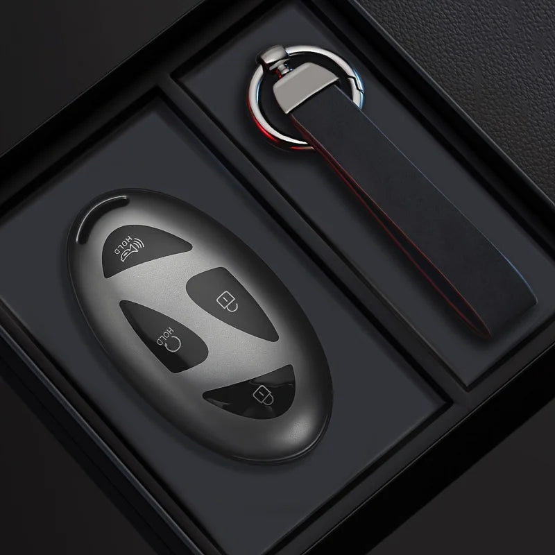 Black Warrior-Style TPU Car Key Fob Cover for Hyundai Kona EV, Grandeur GN7 & IONIQ 6 – 2023–2024