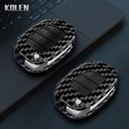 Car Key Cover Compatible with Hyundai Solaris Creta ix25 Kona Tucson Santa Fe Sonata Elantra ix35 i20 HB20 ix45 – Carbon Fiber Style
