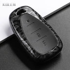 Car Key Cover Compatible with Chevrolet Malibu Blazer Traverse Onix Equinox Volt Bolt Trax Orlando Cruze Spark Camaro – Carbon Fiber Style