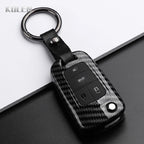 Car Key Cover Compatible with Chevrolet Cruze Aveo Trax Sail Malibu Captiva; Opel/Vauxhall Astra J Corsa Insignia Mokka – Carbon Fiber Style
