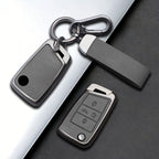 Zinc Alloy Car Key Fob Cover for Volkswagen Golf 7 Alltrack MK7 & Tiguan; SEAT Ateca, Leon & Ibiza; Skoda Octavia – 4 Buttons