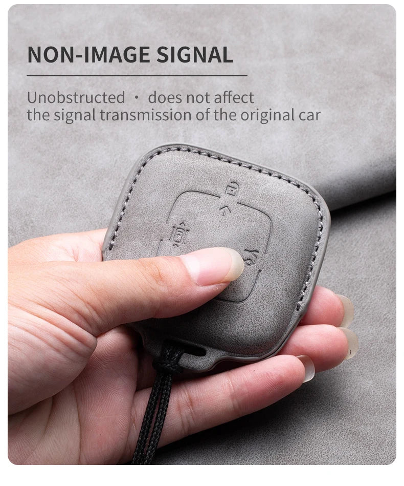 Leather Smart Remote Key Cover Compatible with ZEEKR 7X, 001, 007, 009, 2024, 2025