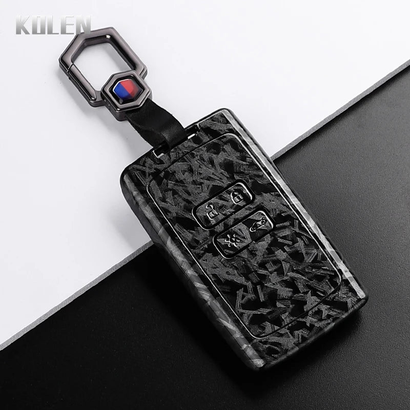 Car Key Cover Compatible with Renault Koleos Captur Megane Clio Scenic Talisman Arkana; Dacia Sandero – Carbon Fiber Style