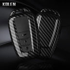 Car Key Cover Compatible with Toyota Prius Camry Corolla CHR C-HR RAV4 Land Cruiser Prado – Carbon Fiber Style