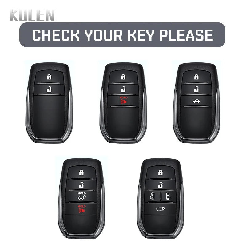 Flip Key Cover Compatible with Toyota Sienna RAV4 Crown Hilux Fortuner Camry Land Cruiser Prado Venza – Carbon Fiber Style