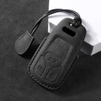 Suede Car Key Fob Case Compatible with Audi A3, A4, A6, A7, A8, B9, C8, D5, 4K, S8, Q7, Q8, SQ8, e-tron, 2018, 2019, 2020, 2021