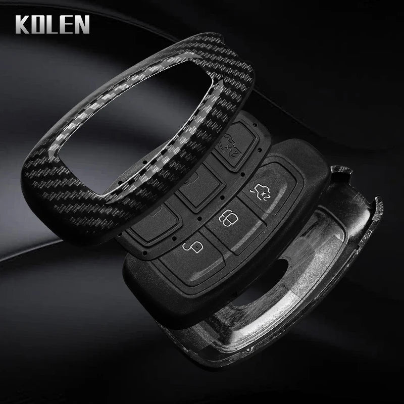 Car Key Cover Compatible with Ford Focus 3 4 ST Mondeo MK3 MK4 Fiesta Fusion Kuga – Carbon Fiber Style