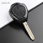 Car Key Cover Compatible with Toyota Corolla Vios Camry Yaris RAV4 Hilux Cruiser Fortuner – 2/3/4 Buttons – Carbon Fiber Style