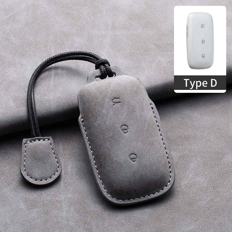 Leather Car Key Fob Cover Compatible with Geely Galaxy L7, 24, L6 MAX, 1.5T, Plus, AIR, PRO, Galaxy L7max, E8, E5