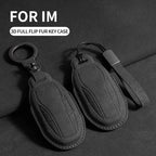 Suede Leather Remote Key Fob Cover Compatible with ZHIJI IM L7, LS7, L6, LS6