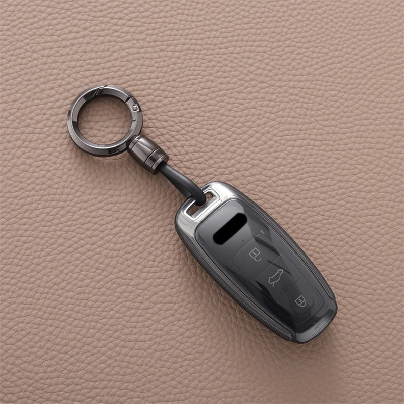Black-Style TPU Car Key Fob Cover for Audi Q8, RS Q8, A6 C8, S6, RS6, A7, S7, RS7, A3 8Y, A8 D5, RS e-tron GT, Q4 & Q7