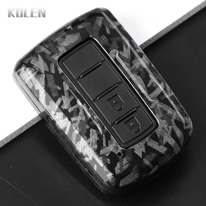 Car Key Cover Compatible with Toyota Prius Plus Auris Camry RAV4 Corolla Avalon Highlander CHR Land Cruiser – Carbon Fiber Style