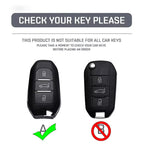 Suede Car Key Fob Cover Compatible with Citroen C1, C2, C4, Cactus, C6, C8, C3-XR, Picasso, Grand