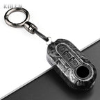 Car Key Cover Compatible with Fiat 500 Ducato Punto Panda; Lancia Musa; Citroen Jumper; Peugeot Boxer – Carbon Fiber Style