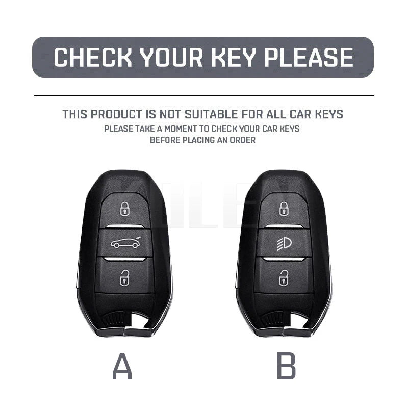 Car Key Cover Compatible with Peugeot 2008 3008 4008 5008 308 408 508; Citroen C1 C2 C4 C6 C3-XR Picasso Grand DS3 DS5 – Carbon Fiber Style