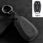 Suede Car Key Cover Compatible with Chevrolet Cruze, Spark, Sonic, Camaro, Volt, Bolt, Trax, Malibu, Onix, Equinox, Orlando, Blazer, Traverse