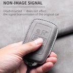 Leather Remote Key Fob Case Compatible with Land Rover Range Rover Sport, Evoque, Freelander