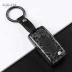 Car Key Cover Compatible with Peugeot 107 207 307 308 407 607 3008 5008; Citroen Xsara Picasso C5 C6 C8 – Carbon Fiber Style