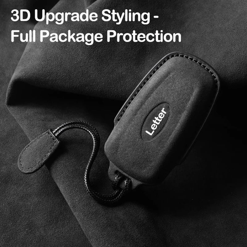 Suede Car Key Cover Compatible with Ford Fusion, Edge, Mustang, Explorer, Expedition, Bronco, EcoSport, Ranger, F150, F250, F350, F450, 550