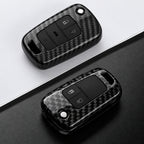 Car Key Cover Compatible with Chevrolet Cruze Aveo Trax Sail Malibu Captiva; Opel/Vauxhall Astra J Corsa Insignia Mokka – Carbon Fiber Style