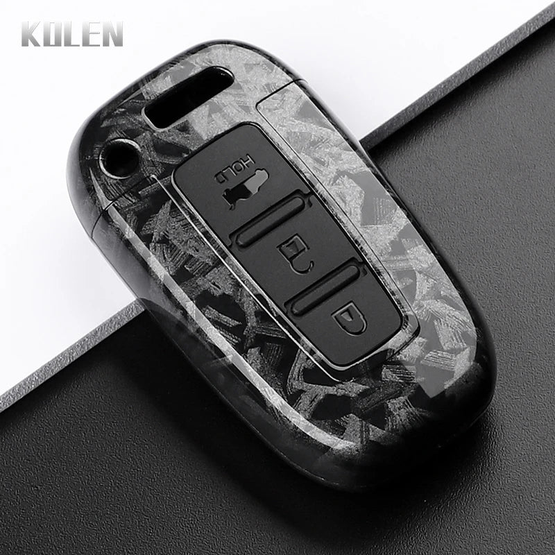 Car Key Cover Compatible with Hyundai ix35 Elantra Sonata 8 9; Kia Sportage K5 K2 Sorento Optima Forte – Carbon Fiber Style