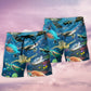 Deep Sea Turtle Ocean Beach Shorts Pattern Detail For Seaside Leisure And Lightweight Summer Style