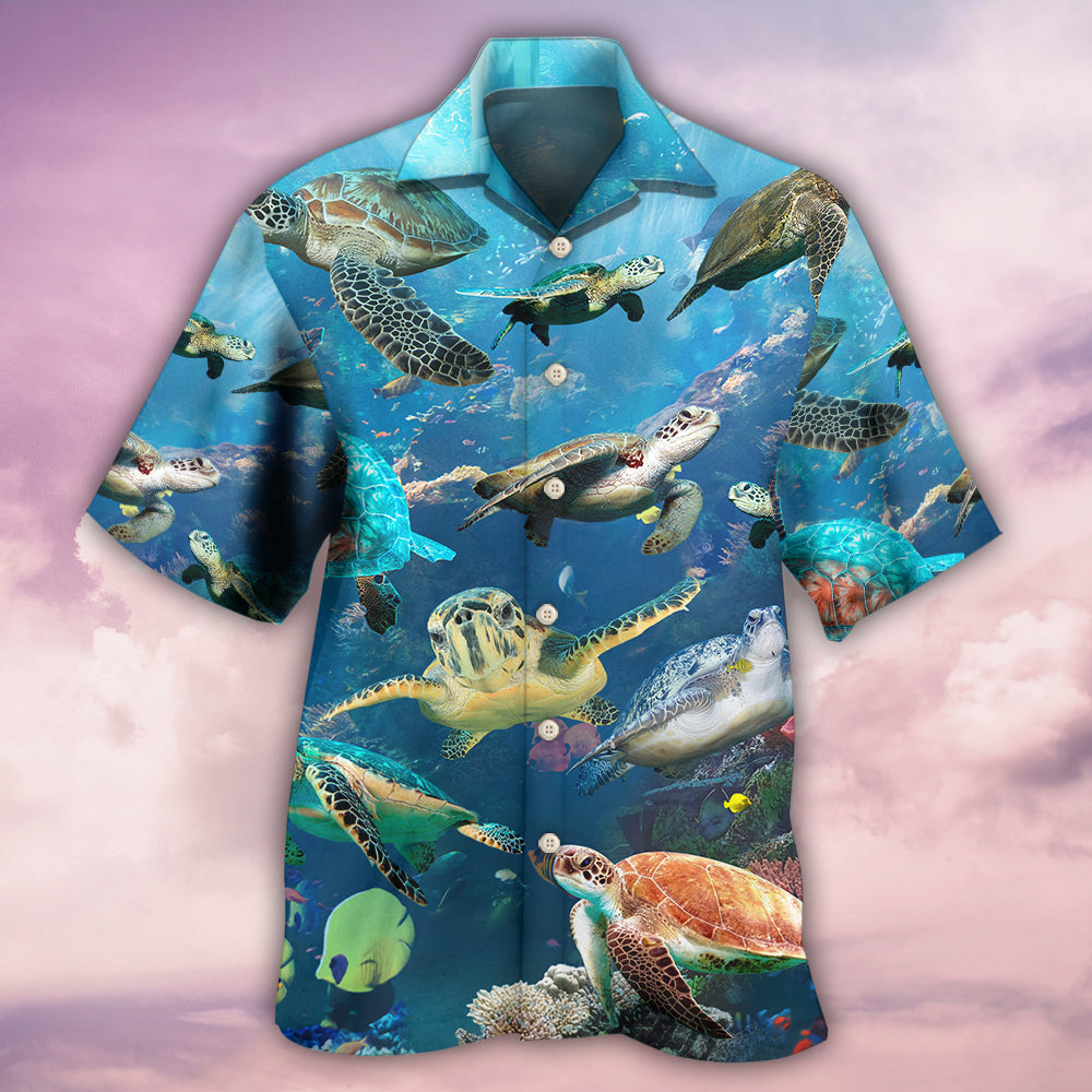Turtle Sea Deep Hawaiian Shirt For Beach Parties And Weekend Getaways