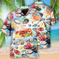 Food Seafood Hawaiian Shirt Artwork Detail For Tropical Trips And Casual Outings