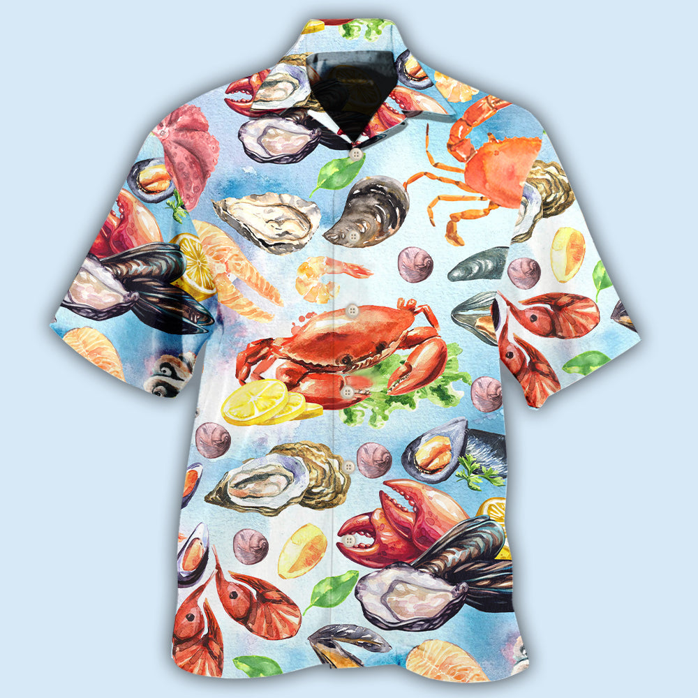 Seafood Food Hawaiian Shirt For Resort Trips, Coastal Parties, And Warm Weather Style