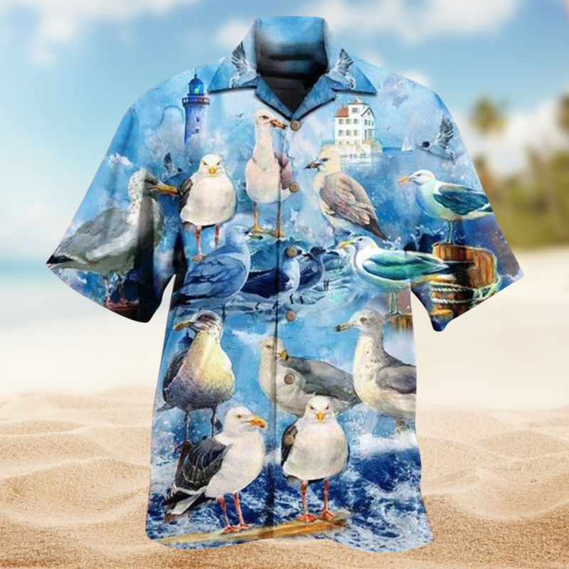 Seagull Stop Hawaiian Shirt For Beach Days, Summer Outings, And Thoughtful Gift Giving