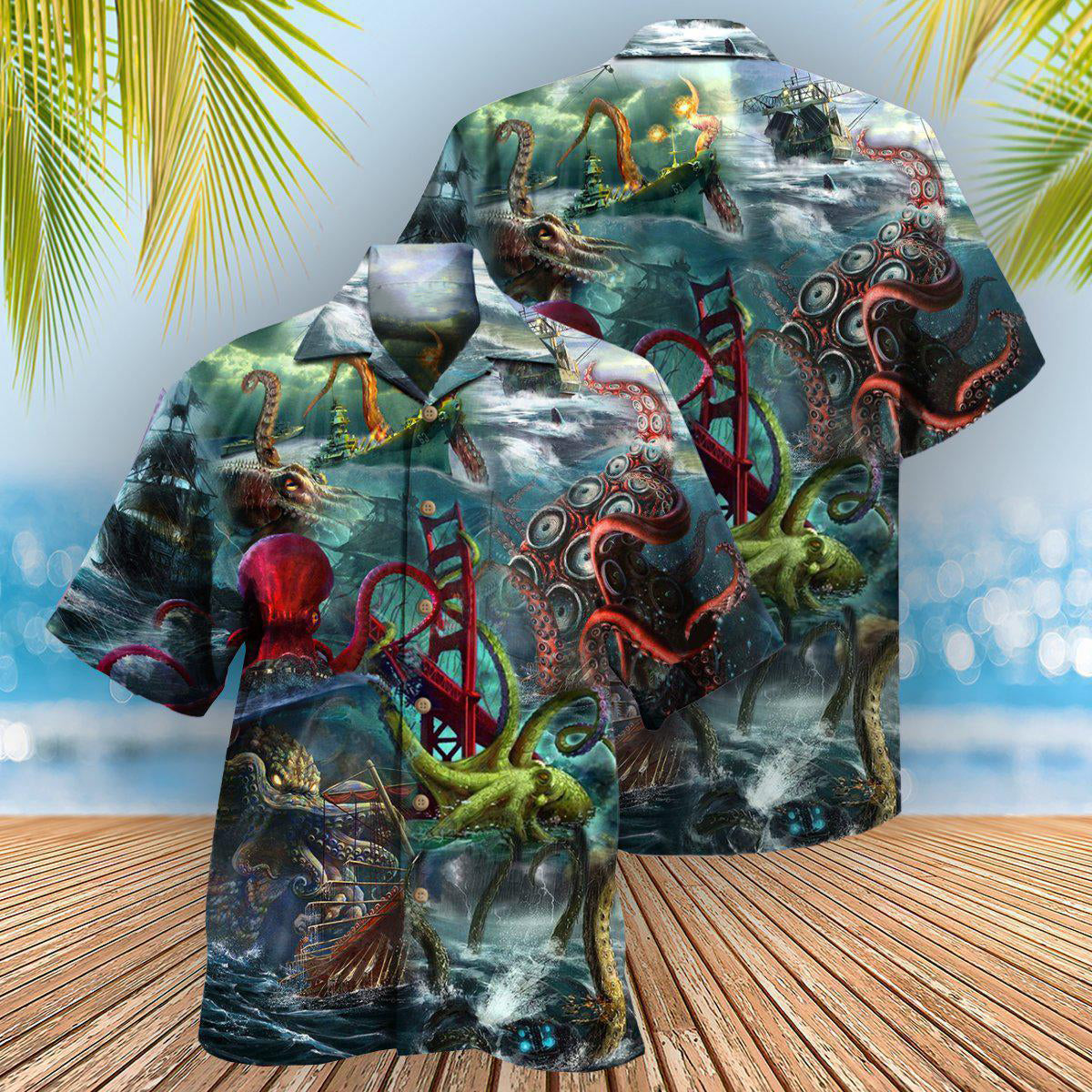 Octopus Seas Day Hawaiian Shirt For Coastal Adventures And Warm Weather Wear