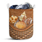 Seashells Rattan Texture Laundry Basket For Bathroom Bedroom Storage