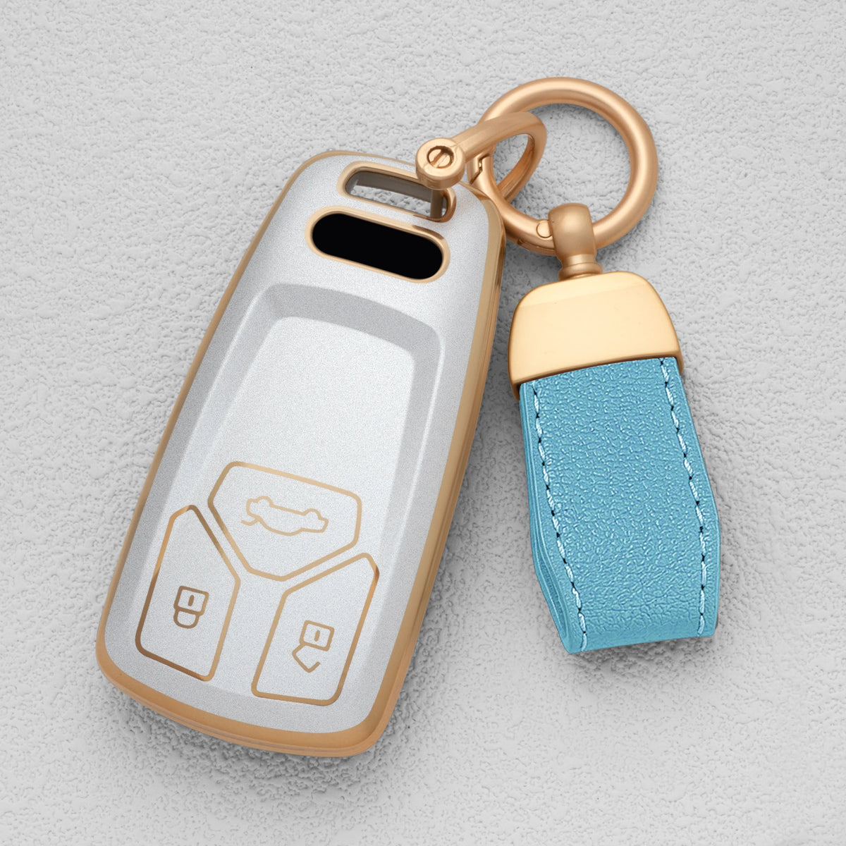 Quicksand Gold TPU Car Key Fob Cover for Audi A4, A5, A6, A7, A8, Q5, Q7, Q8, S4, S5 & S6