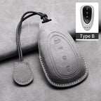 Leather Car Key Fob Cover Compatible with Great Wall GWM WEY Coffee01, Coffee02, WEY-X, WEY-S, WEY-GT, VV7 GT