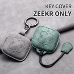 Leather Smart Remote Key Cover Compatible with ZEEKR X, 001, 007, 009, 7X, MIX